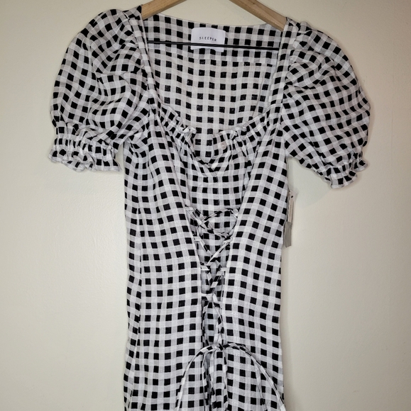 NWT Sleeper Marquise black and white gingham, sz xs - Picture 8 of 16